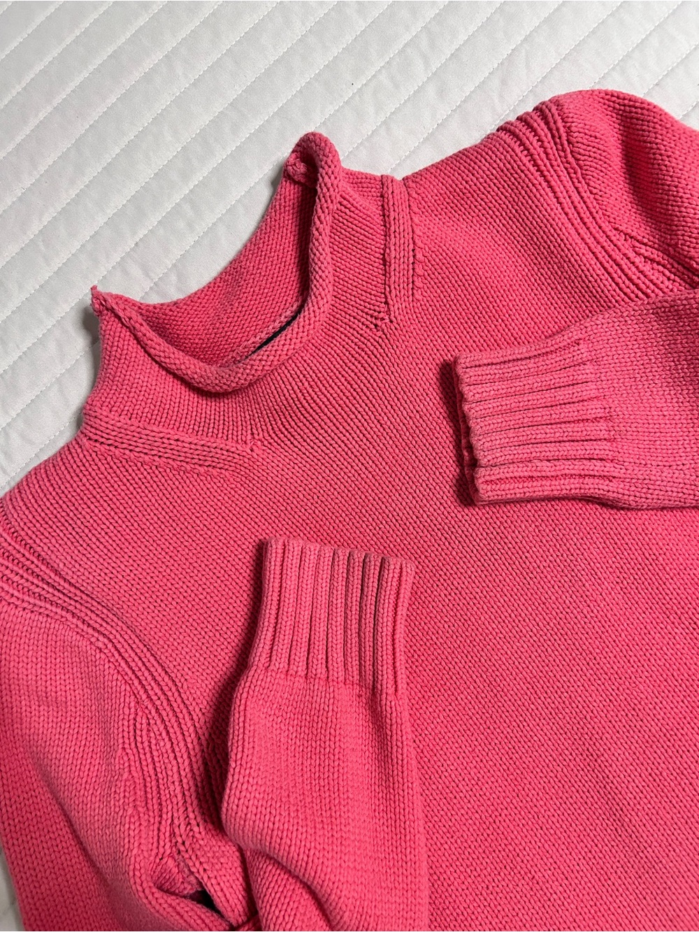J.Crew Always Women’s M Coral Roll Neck Cotton Blend Sweater Preppy DESC